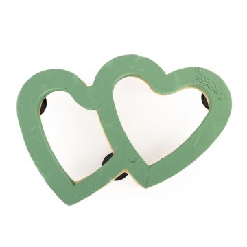 ®mosy Ökodur blomstermassa bil dubbla hjärtan SKENADA, bröllopsdekoration, med sugkopp, underlägg i naturträ, grönt, 43x58x5cm ®mosy Ökodur blomstermassa bil dubbla hjärtan SKENADA, bröllopsdekoration, med sugkopp, underlägg i naturträ, grönt, 43x58x5cm
