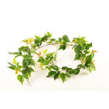 Konstgjord treuddig jungfrurevsgirland LEDURANA, Eco Collection, grön-orange, 150cm