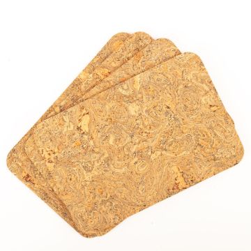 Rektangulära underlägg i kork QUINCY, 4 st, natur-svart, 30x20x0,3cm Rektangulära underlägg i kork QUINCY, 4 st, natur-svart, 30x20x0,3cm