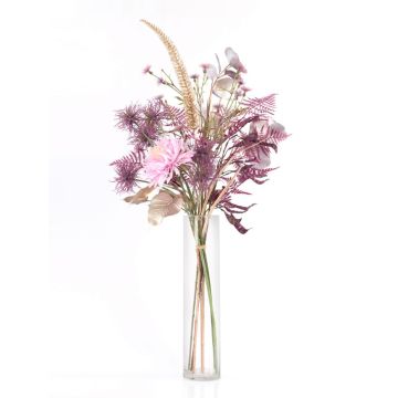 Konstgjord nyårsblomsterbukett MENAMI, trollhassel, lila-champagne, 95cm, Ø45cm