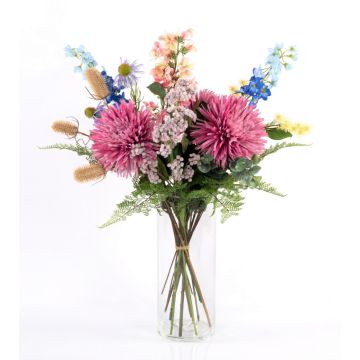 Konstgjord sommarbukett LOLANA, riddarsporre, rosa-blå, 70cm, Ø50cm Konstgjord sommarbukett LOLANA, riddarsporre, rosa-blå, 70cm, Ø50cm
