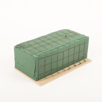 ®mosy Ökodur gravdekoration, stickskum VESDO med trådnät, greppkant, underlag av naturträ, grön, 22,5x11x8,5cm ®mosy Ökodur gravdekoration, stickskum VESDO med trådnät, greppkant, underlag av naturträ, grön, 22,5x11x8,5cm