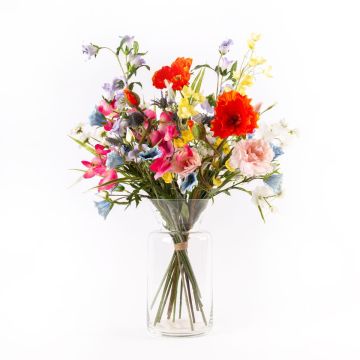 Dekorativ fältblomsterbukett CINDANA, brokig, 70cm, Ø45cm