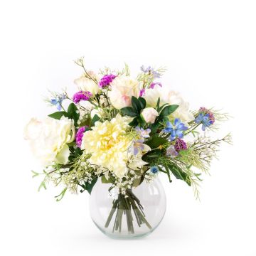 Udos Choice: Sommarbukett CALANTHE, vit-lila-blå, 45cm, Ø55cm Udos Choice: Sommarbukett CALANTHE, vit-lila-blå, 45cm, Ø55cm