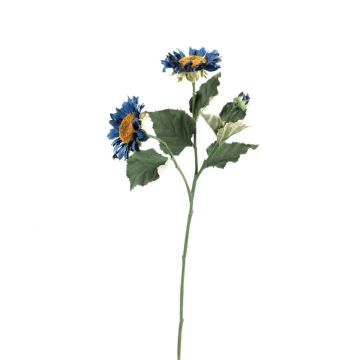 Plastkvist med solros HAITALA, Eco Collection, kungsblå, 65cm, Ø9-10cm