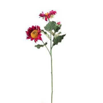 Plastgren med solros HAITALA, Eco Collection, mörka cerise, 65cm, Ø9-10cm