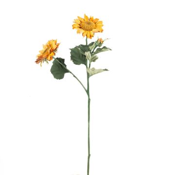 Plastgren med solros HAITALA, Eco Collection, orange-gul, 65cm, Ø9-10cm