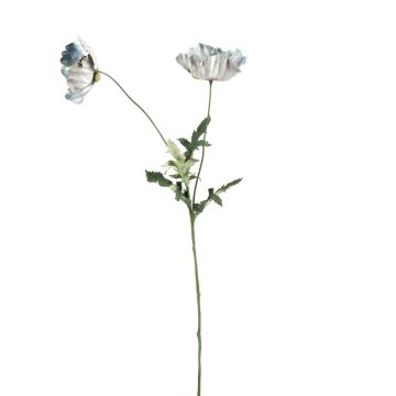 Konstgjord blomkvist med vallmo GUNDULA, Eco Collection, gråblå, 70cm, Ø7-8cm