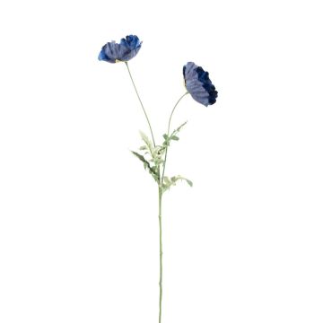 Konstgjord blomkvist med vallmo GUNDULA, Eco Collection, kungsblå, 70cm, Ø7-8cm