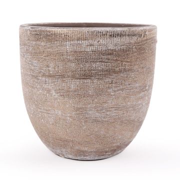 Keramikkruka KAMUNI, längsgående ränder, brun, 17cm, Ø19cm Keramikkruka KAMUNI, längsgående ränder, brun, 17cm, Ø19cm