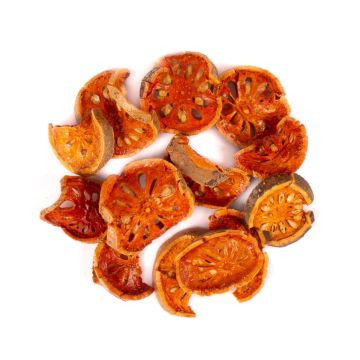 Torkade bengaliska kvittskivor MENJALA, orange, Ø5-8cm, 200g Torkade bengaliska kvittskivor MENJALA, orange, Ø5-8cm, 200g