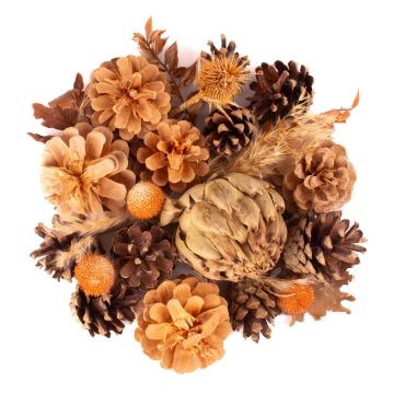 Höstligt potpurri YIDU, kottar, torra kvistar, brun-orange-grönt, 250g