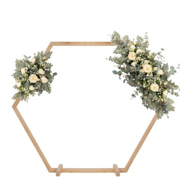 Bröllopsmagi - blomsterarrangemang för bröllopsbåge - kundönskemål från Geraldine
