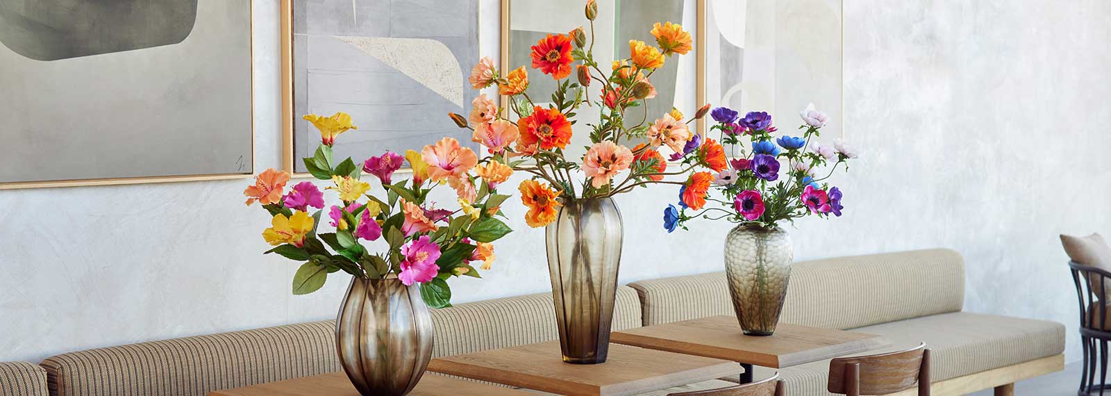 Konstgjorda blombuketter som äkta