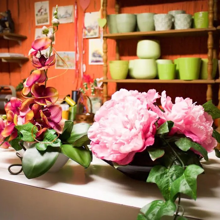 Konstblommor hos floristen